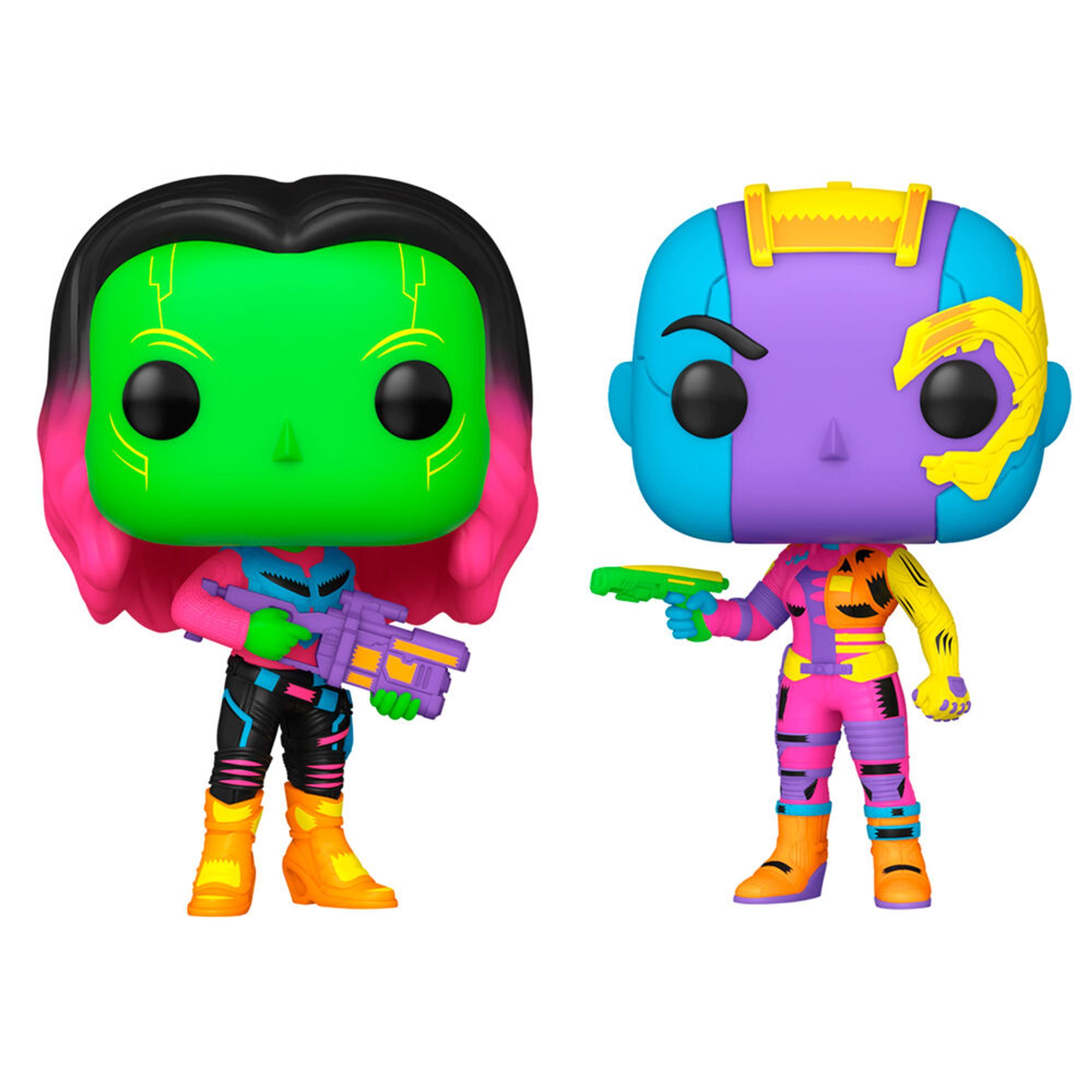 Set de Figuras de Vinilo Guardianes de la Galaxia para Coleccionistas, Muñecos Cabezones Exclusivos, Diseño Brillante con Efecto Luz Negra, Ideal para Decoración o Regalo