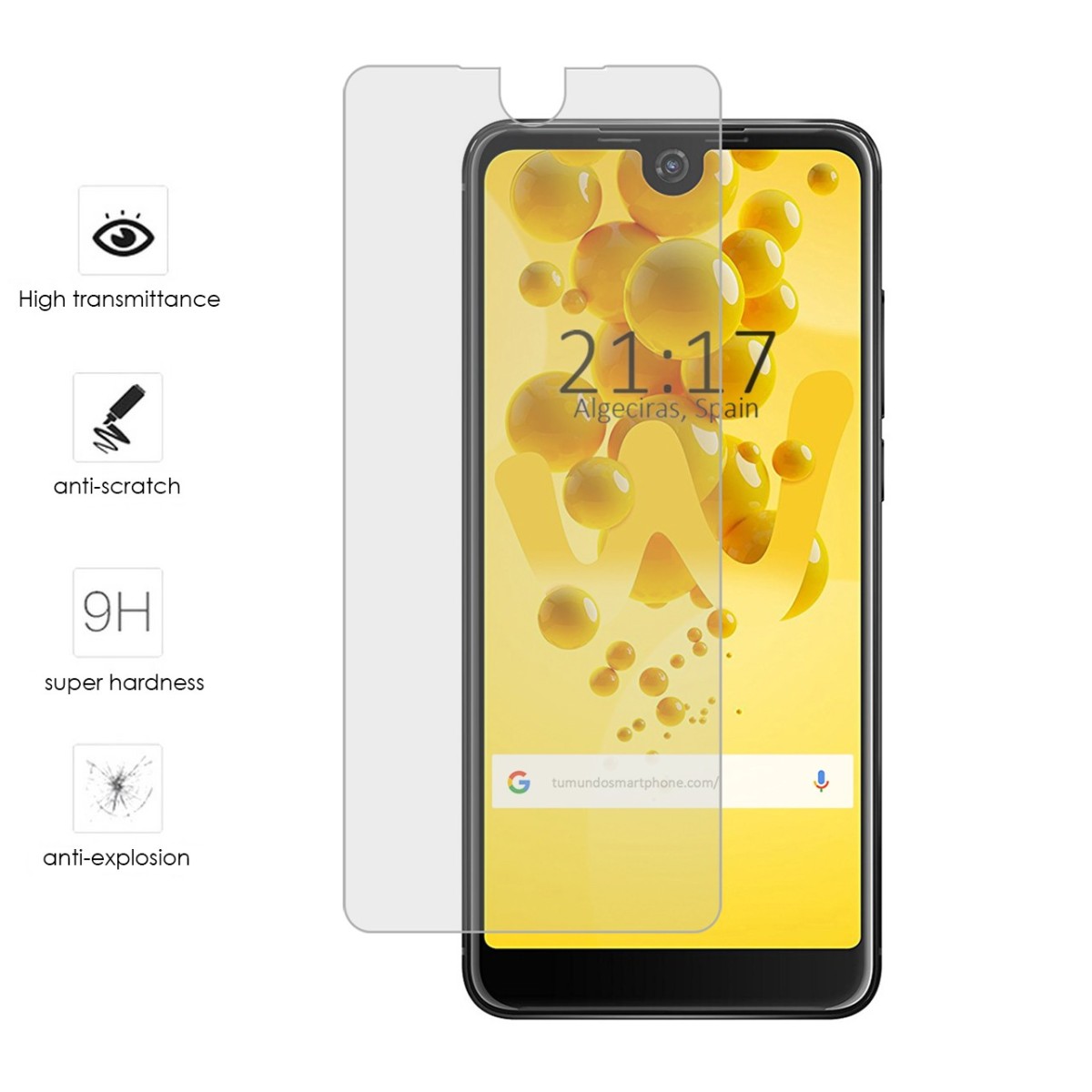 Tumundosmartphone Protector Cristal Templado para Wiko View2 Vidrio