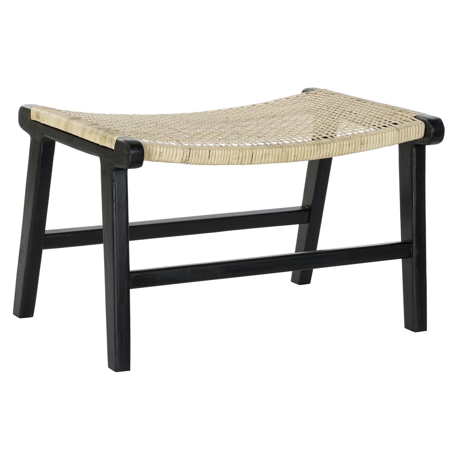 DESCALZADORA TECA RATAN 65X47X40 NEGRO FIJALO MB182319