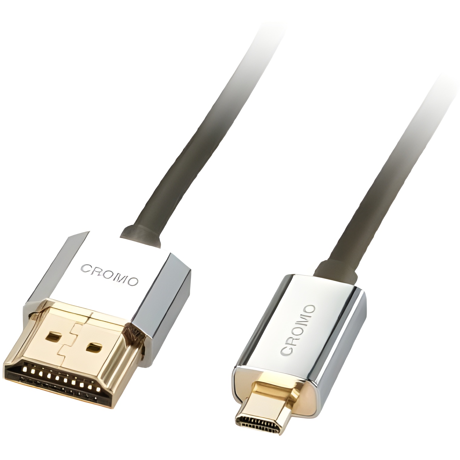 Lindy LINDY - Cable HDMI a Micro HDMI Cromo Slimline 1 Metro 4k@60hz HDCP 2.2 HDR Certificado ARC CEC ATC