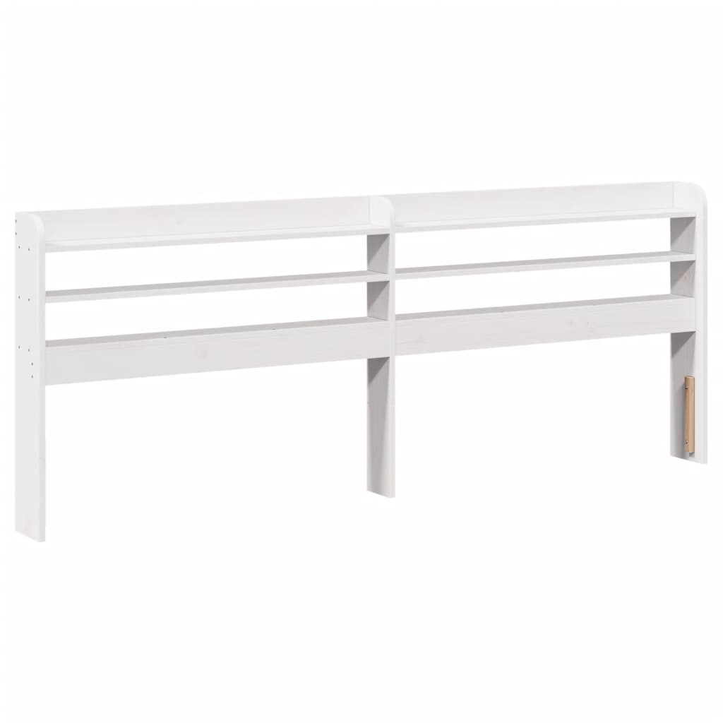 vidaXL Cabecero de cama con estantes madera maciza pino blanco 200 cm