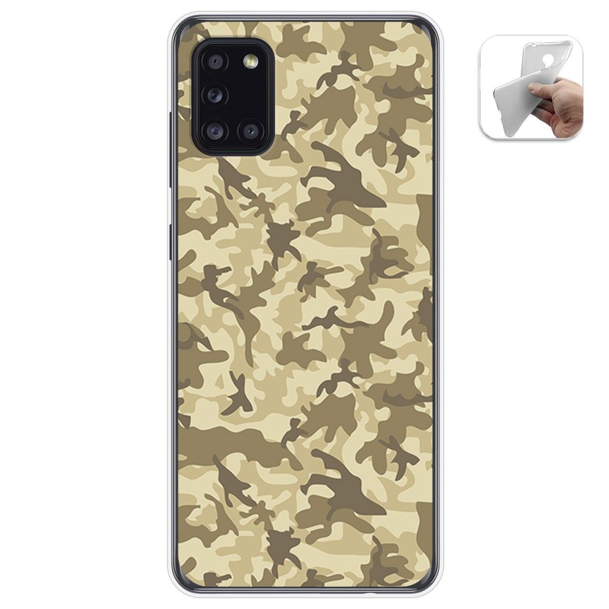 Tumundosmartphone Funda Gel Tpu para Samsung Galaxy A31 diseño Sand Camuflaje Dibujos