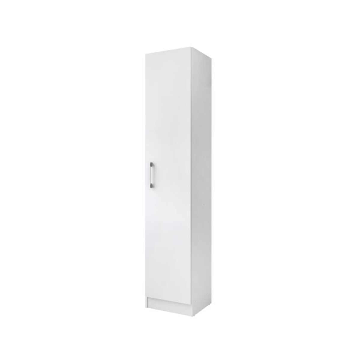 Armario escobero Terra 1 puerta + 3 estantes blanco 170x35x31,8 cm
