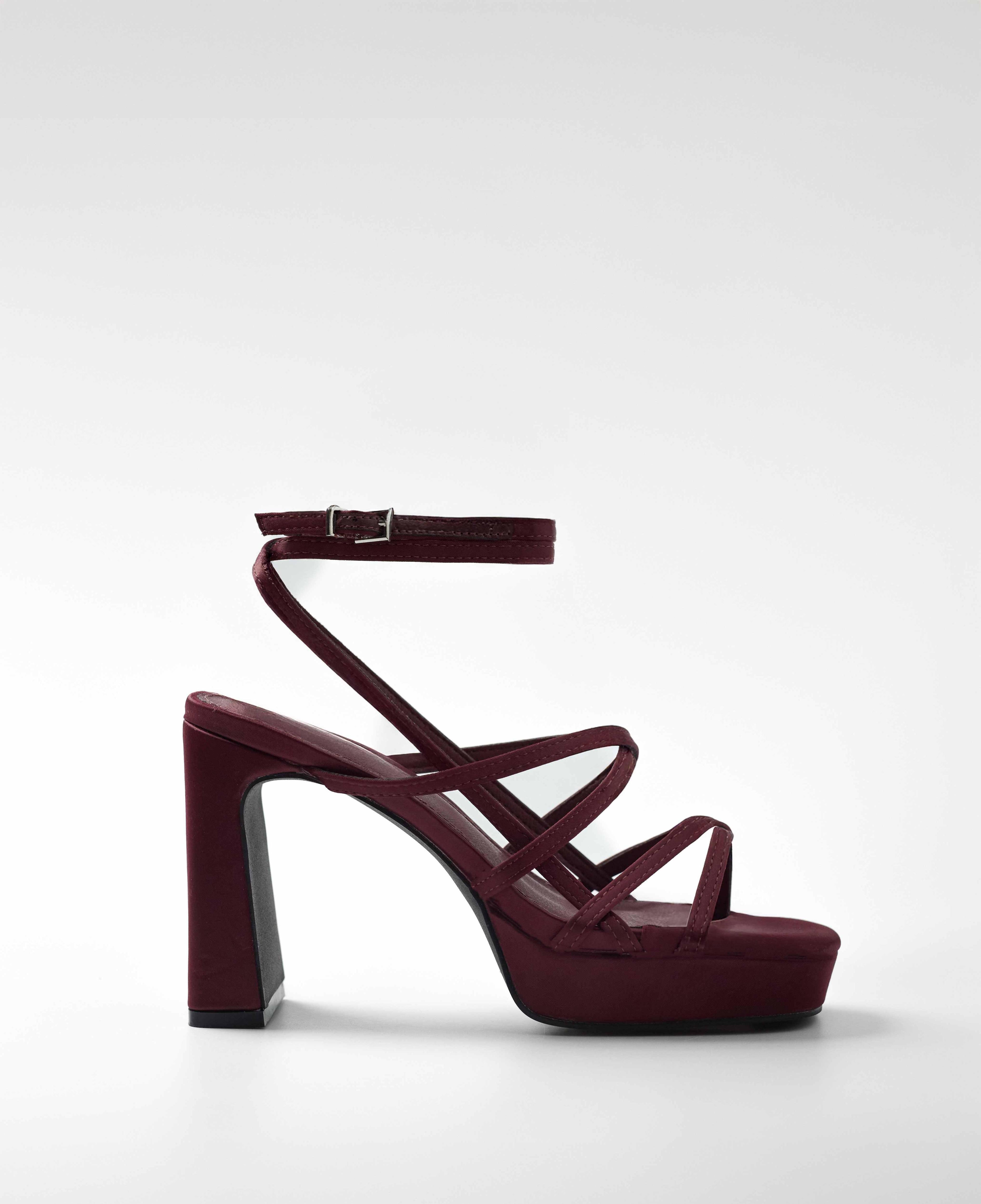 Mim Shoes NORI BURDEOS SATIN Sandalia de tacón Mujer 15068422898050