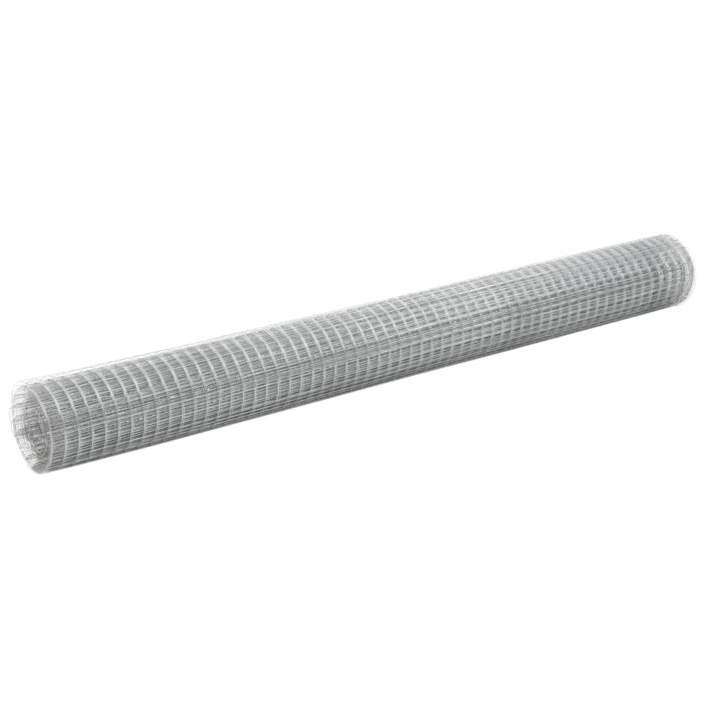 Vidaxl Alambrada de Gallinero Acero Galvanizado Plateado 10 X 0.5 M - Perfecta para Plantas y Animales
