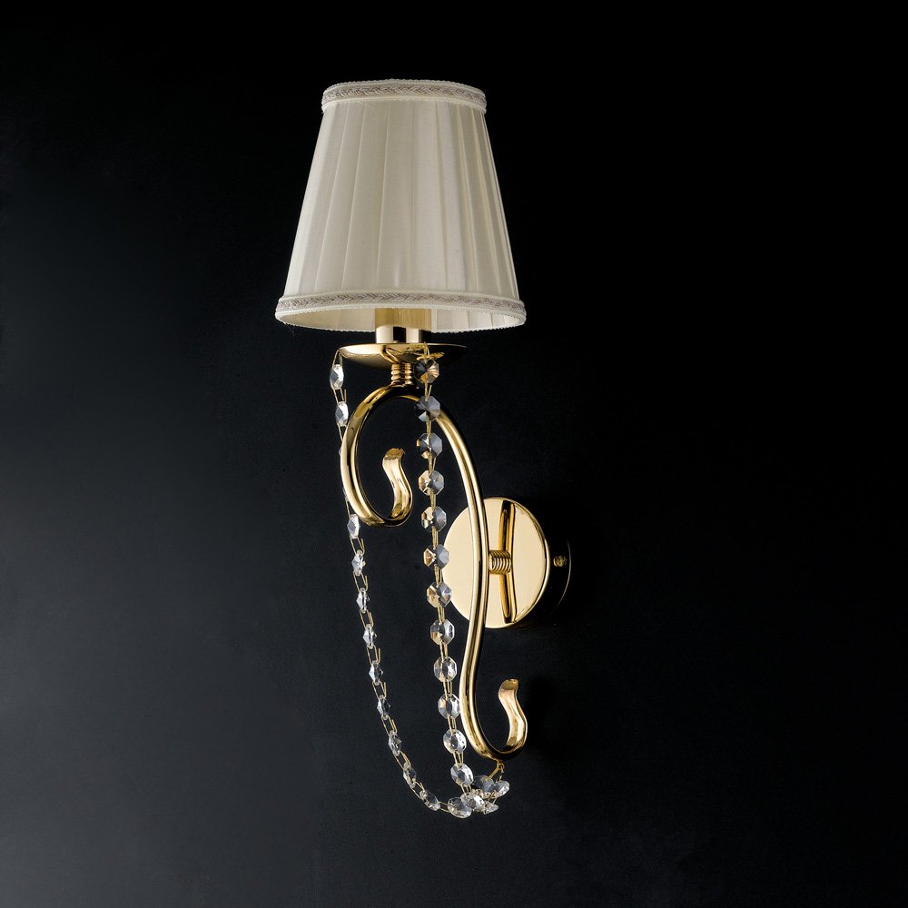 Apliques Shabby Chic Magda Oro 1 Luz E14 con Pantalla
