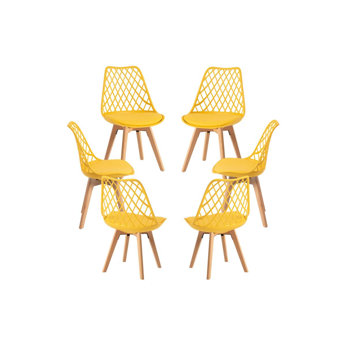 Regalos Miguel - Packs Sillas Comedor - Pack 6 Sillas Mima - Amarillo