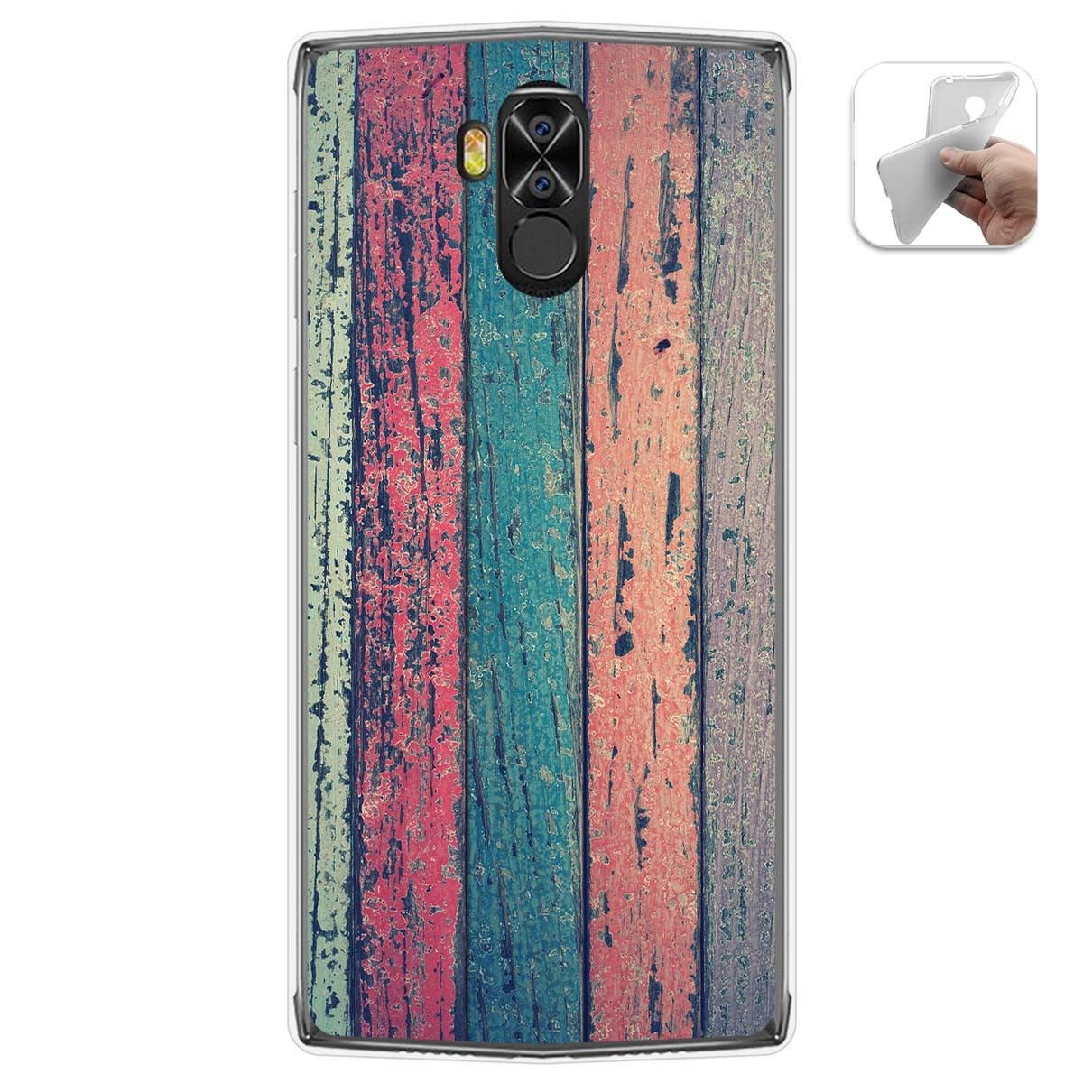 Tumundosmartphone Funda Gel Tpu para Doogee N100 diseño Madera 10 Dibujos