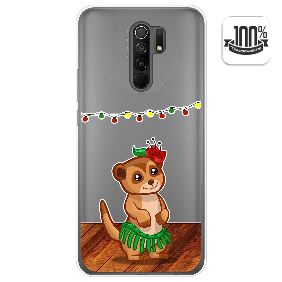 Tumundosmartphone Funda Gel Transparente para Xiaomi Redmi 9 diseño Suricata Dibujos