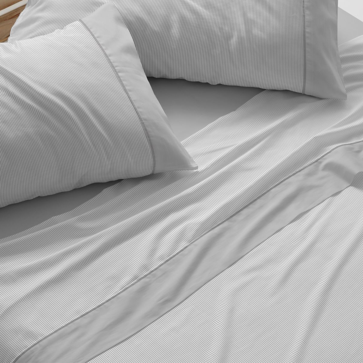 Sábanas de Tela Burrito Blanco 50% Algodón 50% Poliéster con estampado de rayas para Cama de 90 a 150 cm, Disponible en Varios Colores