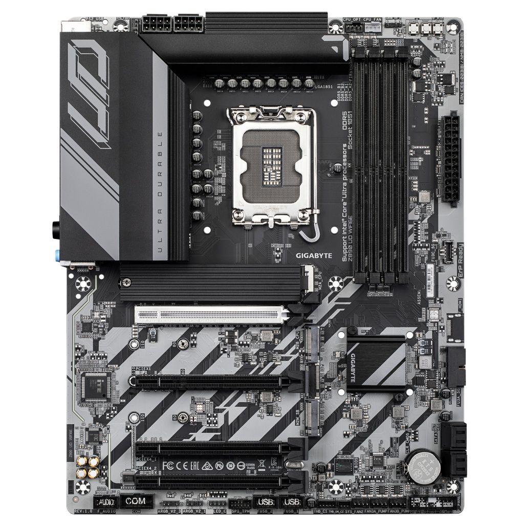 Gigabyte - Placa base Z890 UD WIFI6E para PC gamer y trabajo con soporte Intel Core socket 1851, DDR5 hasta 256 GB y VRM 12+1+2 fases