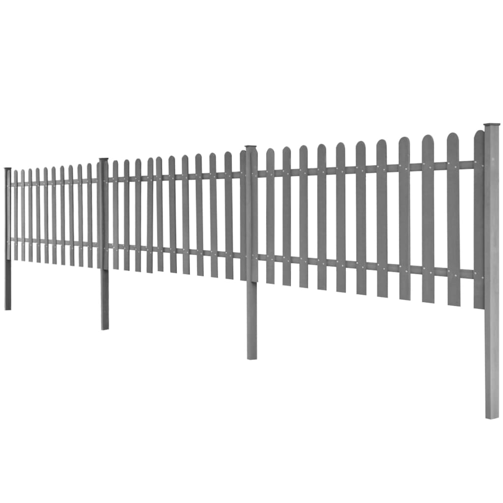 vidaXL Postes Valla Jardín (3 piezas) Cerca Cercado Vallado Patio Exteriores Dimensiones 600 x 60 cm, 614 x 80 cm
