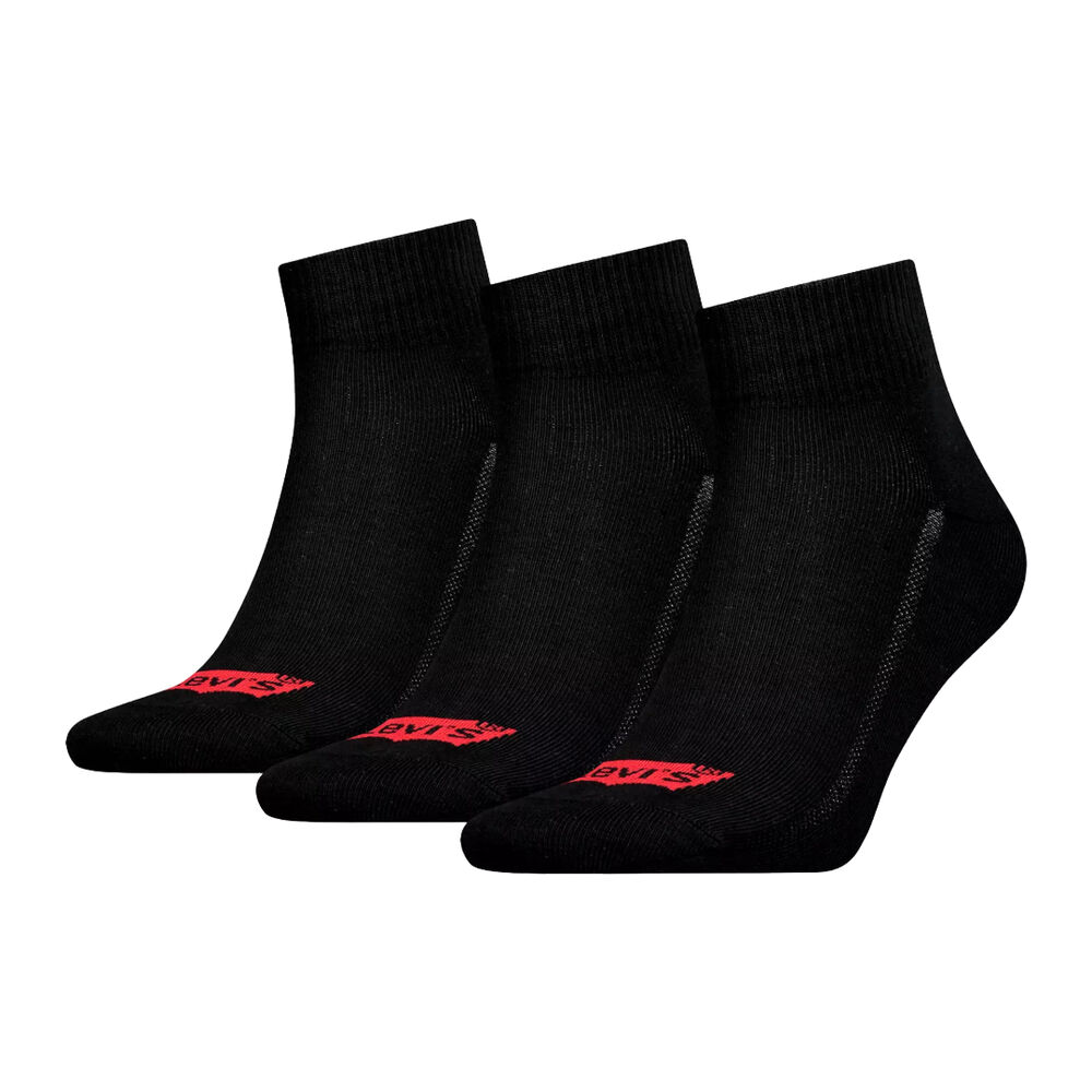 Pack 3 Calcetines Levis de Media Altura Negros de Algodón con el Logo Batwing