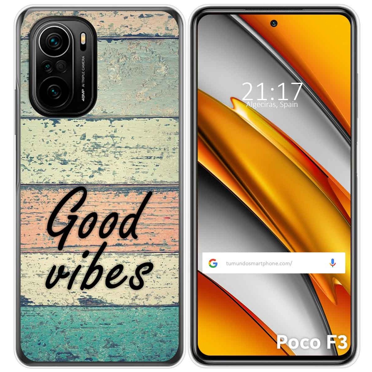 Tumundosmartphone Funda Gel Tpu para Xiaomi POCO F3 5G / Mi 11i 5G diseño Madera 01 Dibujos