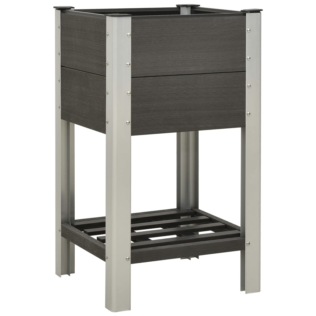 vidaXL Arriate de jardín con estante WPC gris Dimensiones 50 x 50 x 90 cm,  75 x 50 x 90 cm,  200 x 50 x 90 cm y mas