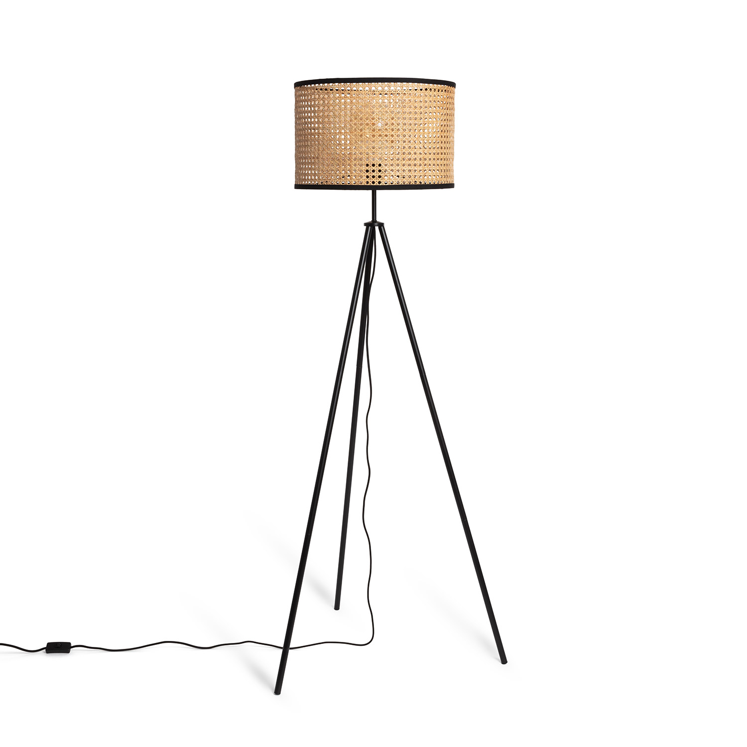 Ledkia Lámpara de Pie Ratán Huela ILUZZIA - Diseño Único y Elegante para Iluminación de Interiores