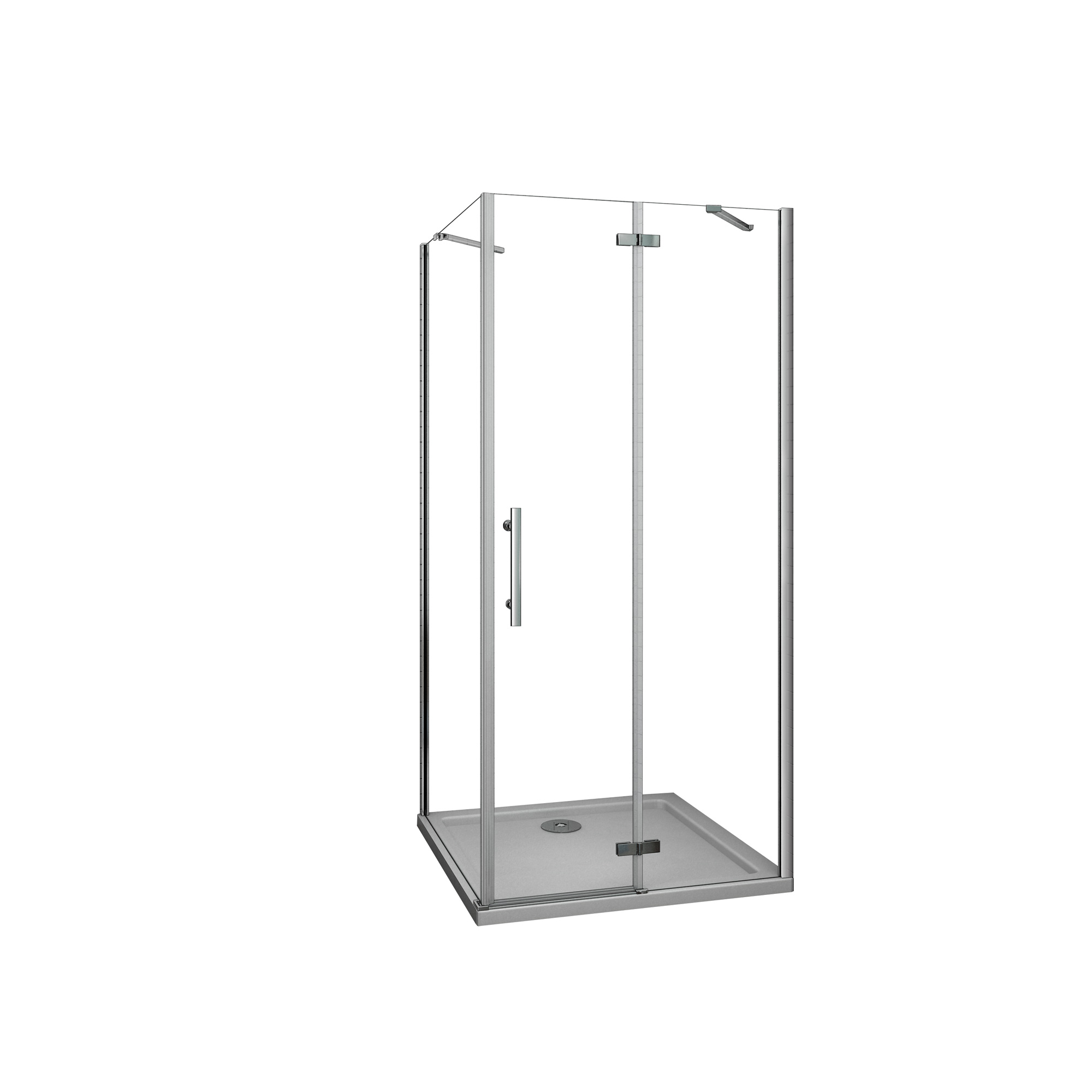 Mampara de Ducha Frontal Abatible+Panel lateral,Barra 50cm,Perfil Cromado,Vidrio Antical 6mm,(990-1010)x(785-810)x1900mm