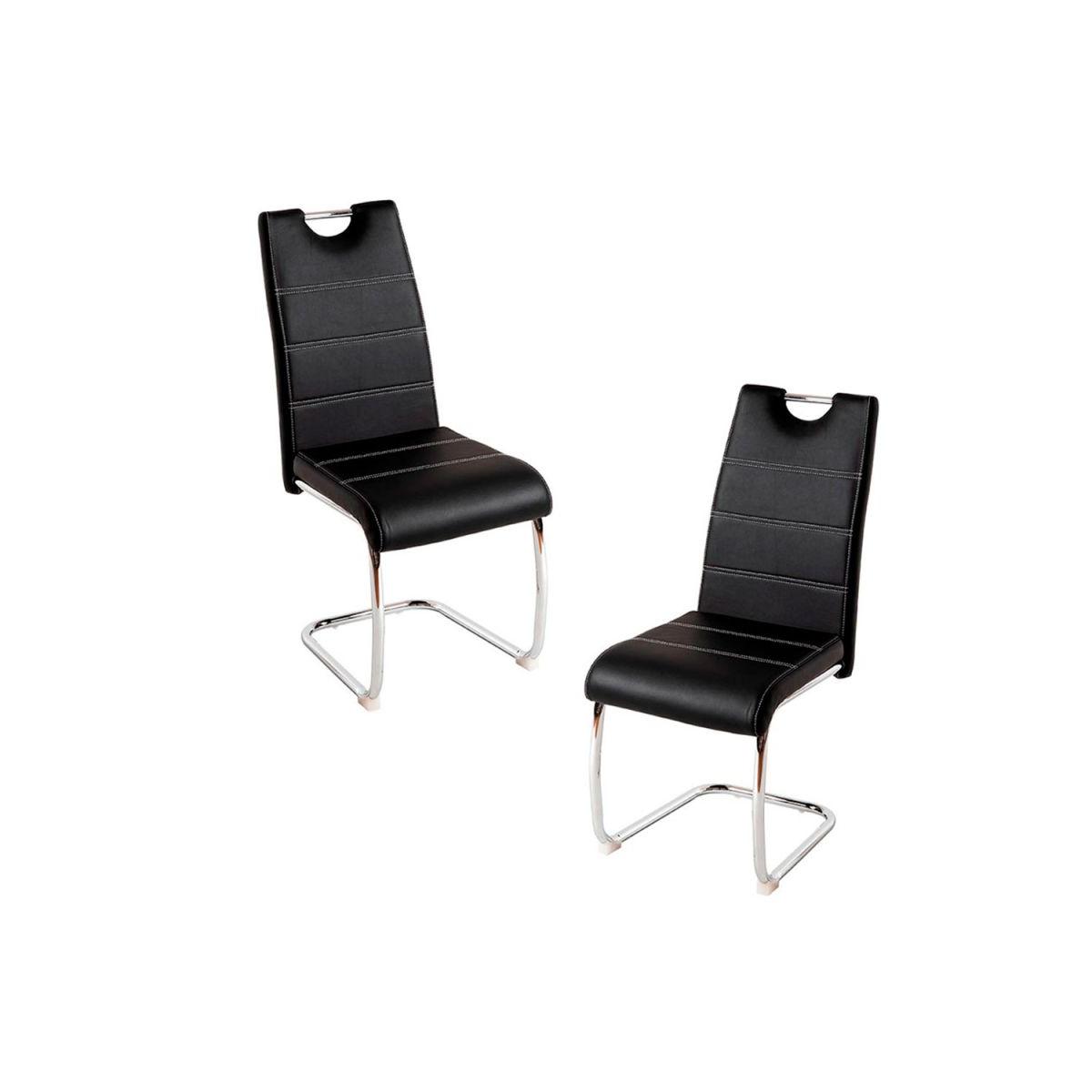 Regalos Miguel - Packs Sillas Comedor - Pack 2 Sillas Hallen Polipiel - Negro