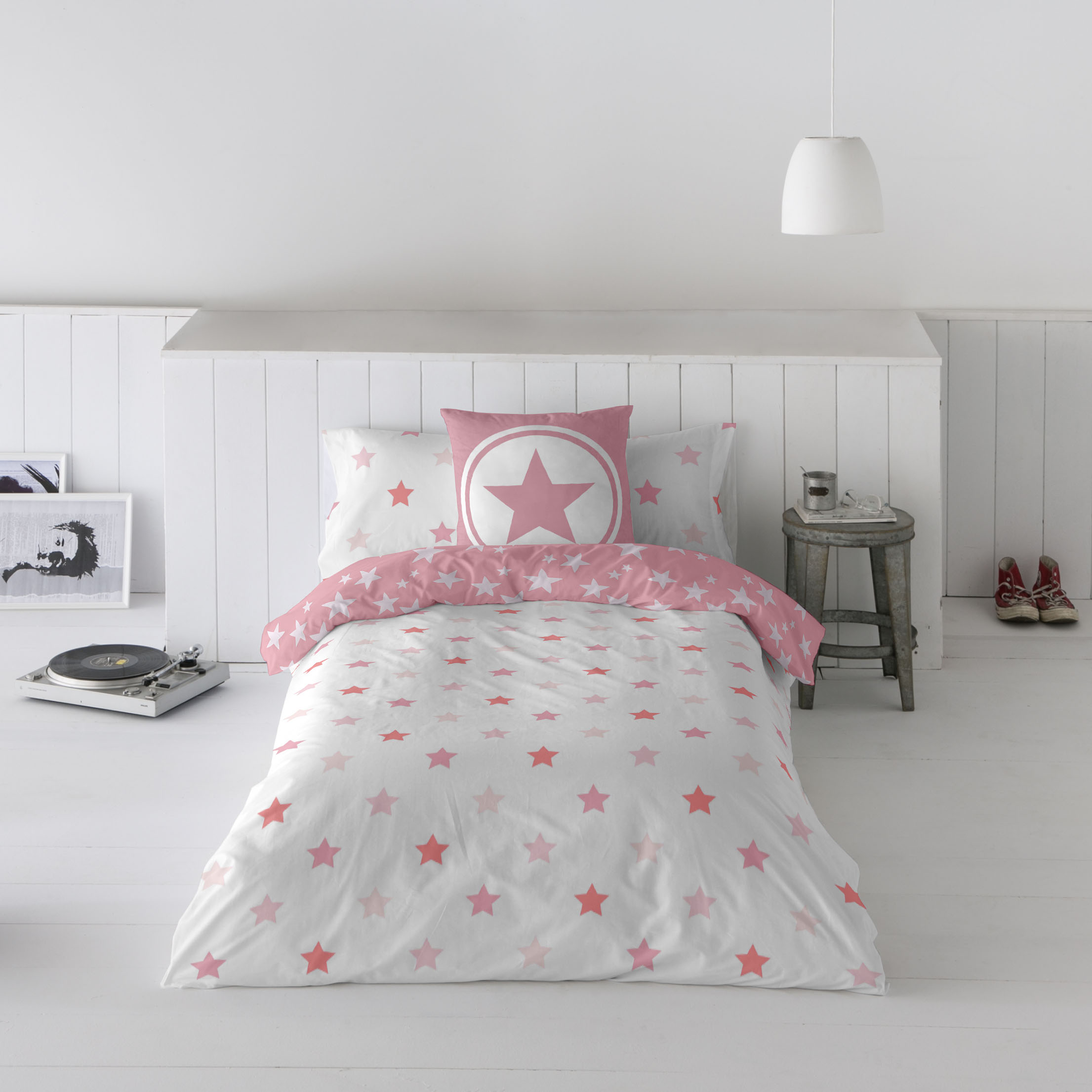 Cool Kids - Funda Nórdica Infantil Estampada Reversible - 100% Algodón Extrasuave - Juego de 2 Piezas Funda de Edredón y 1 Funda de Almohada - Cama 90/105 cm - Fabricada en España