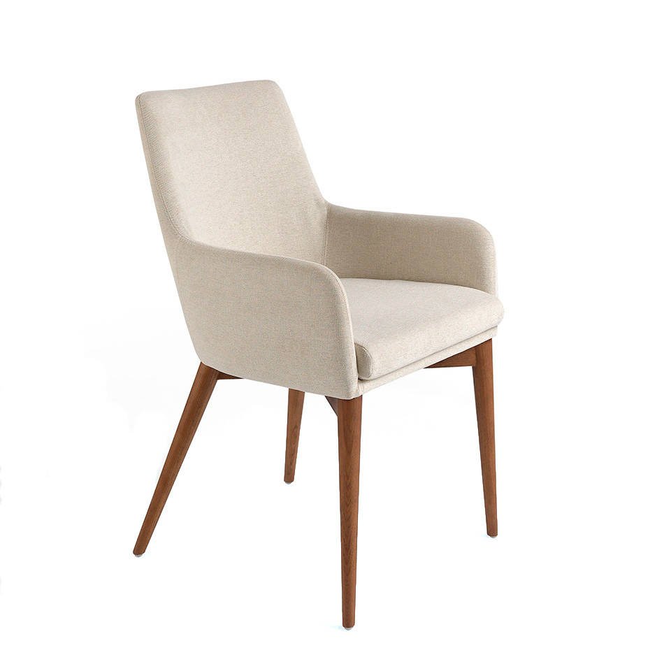 ANGEL CERDÁ 4048C Silla comedor tapizada tela beige , Beige , Tela , 57 x 64 x 88 cm.