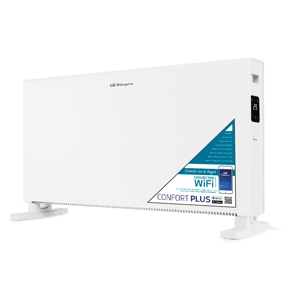 Orbegozo REW 2050 - Convector WIFI, conexión Orbegozo app, temporizador, pantalla LED con control táctil, 2000 W