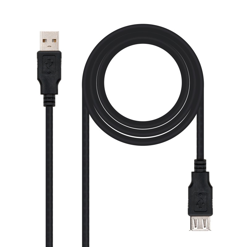 Nanocable - CABLE USB 2.0, TIPO A/M-A/H, NEGRO, 1.8 M 10.01.0203-BK