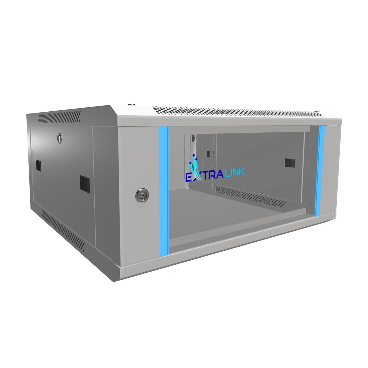 Extralink 4u 600x600 gris  armario rackmount  montaje en la pared