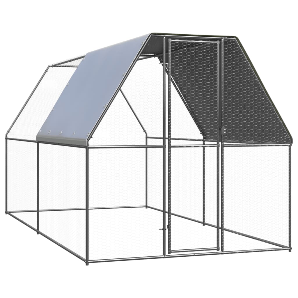 vidaXL Jaula Gallinero de Exterior de Acero Galvanizado Casa de Gallinas Pollo Dimensiones 2 x 2 x 2 m,  3 x 2 x 2 m,  2 x 4 x 2 m y mas
