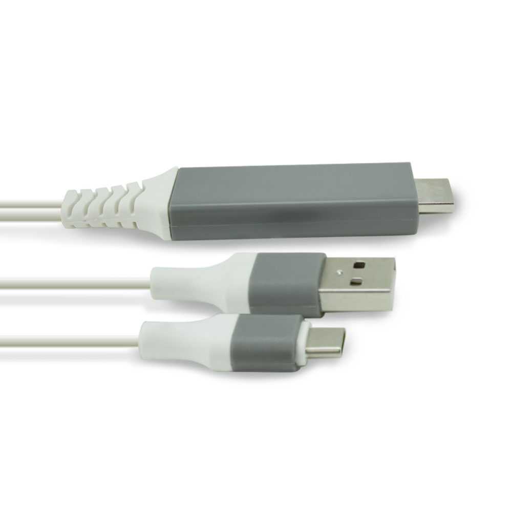 Ociodual Cable Adaptador 4K de USB Tipo C a HDTV con Alimentacion Blanco para Ordenadores Portatiles Laptops TV HDTV Smartphones con modo DP ALT S22 S21 S20 S10 S9 S8 P40 P30 P20 Conversor Toma de Carga