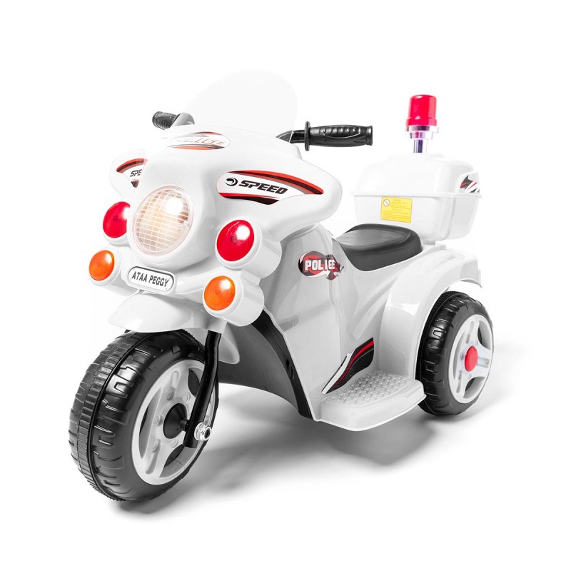 Ataa Cars Moto de Policía ATAA Peggy 6v para Niños | Fácil de Usar | Luces LED y Sonidos Realistas