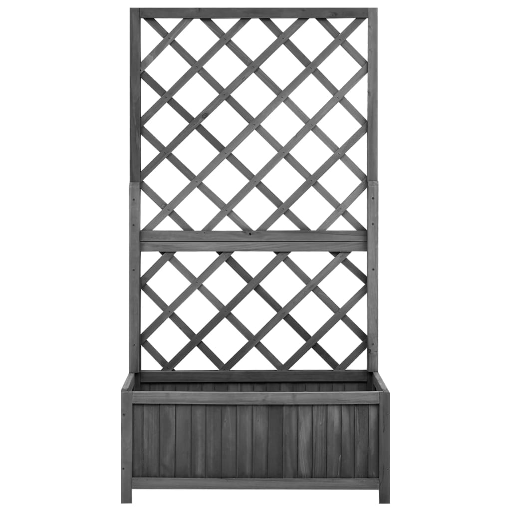 vidaXL Jardinera enrejada de jardín madera de abeto 70x30x135cm Color Marrón,  Negro,  Gris y mas