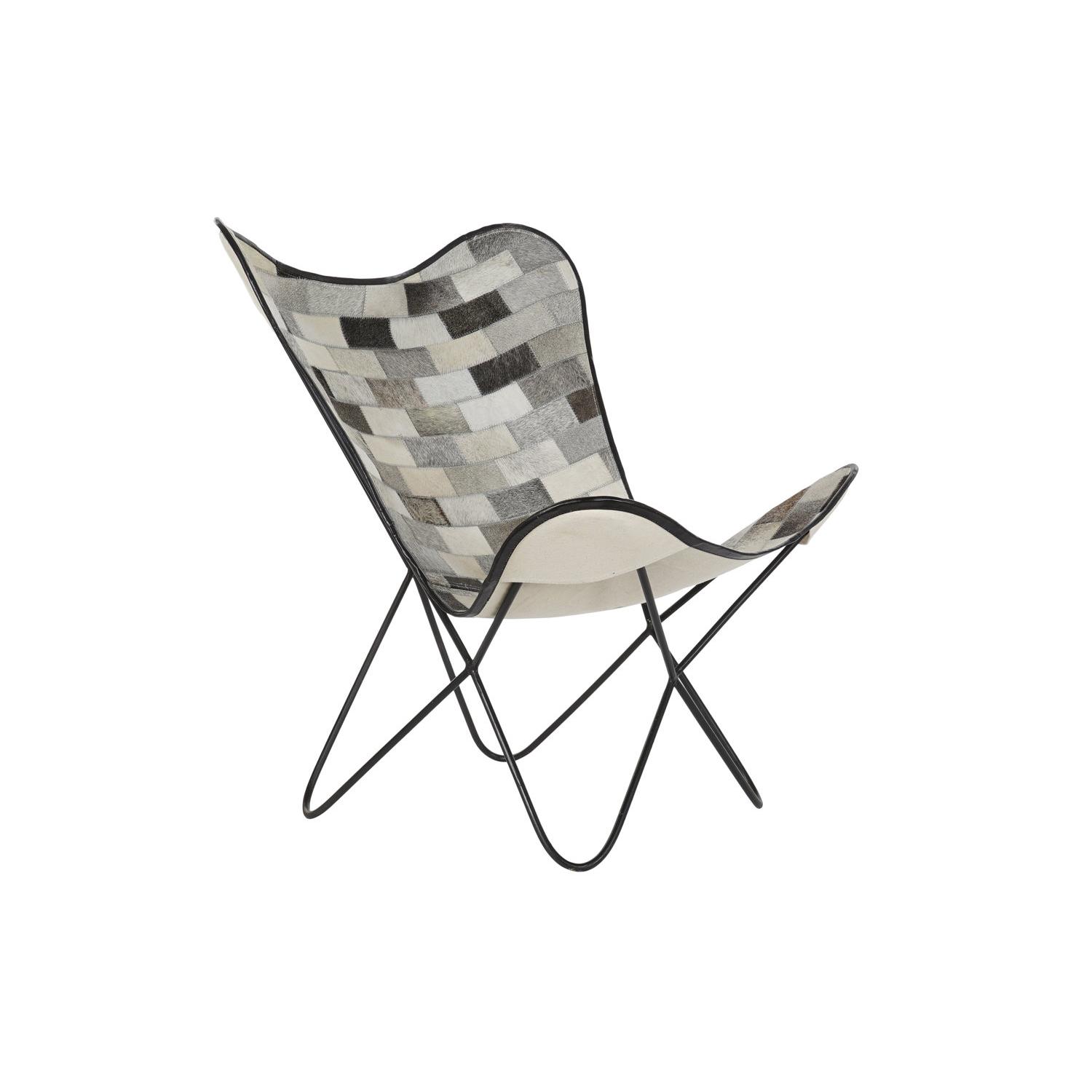 SILLA METAL 74X70X90 SILLA METAL PIEL MARIPOSA FIJALO MB189862
