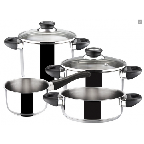 MAGEFESA ® Royal batería de cocina, 6 piezas, fabricada en Acero Inoxidable, Compatible con Todo Tipo de Fuego, INDUCCIÓN. Fácil Limpieza y Apta lavavajillas