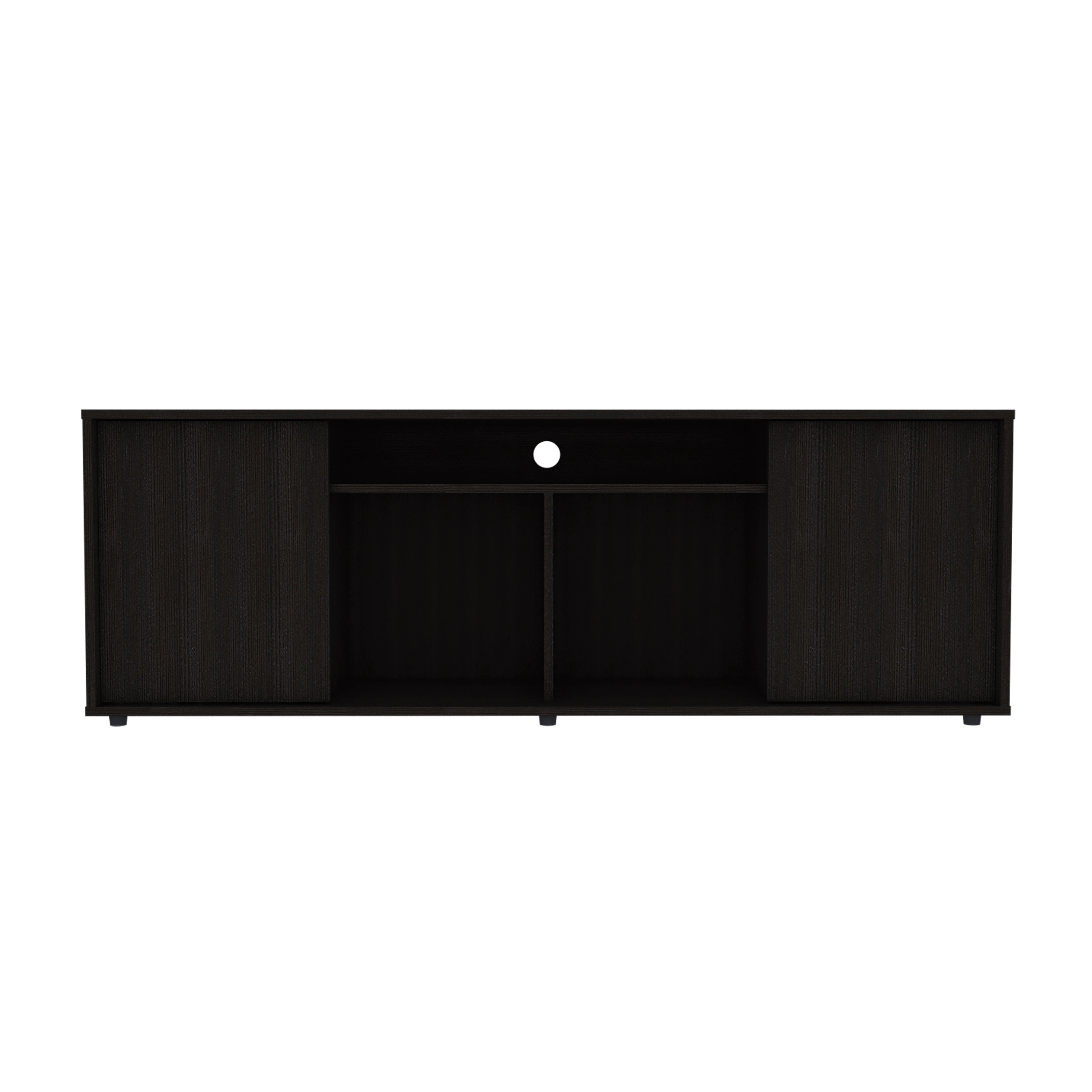 TUHOME Mueble para TV Prana en melamina,amplio almacenamiento y 3 estantes.