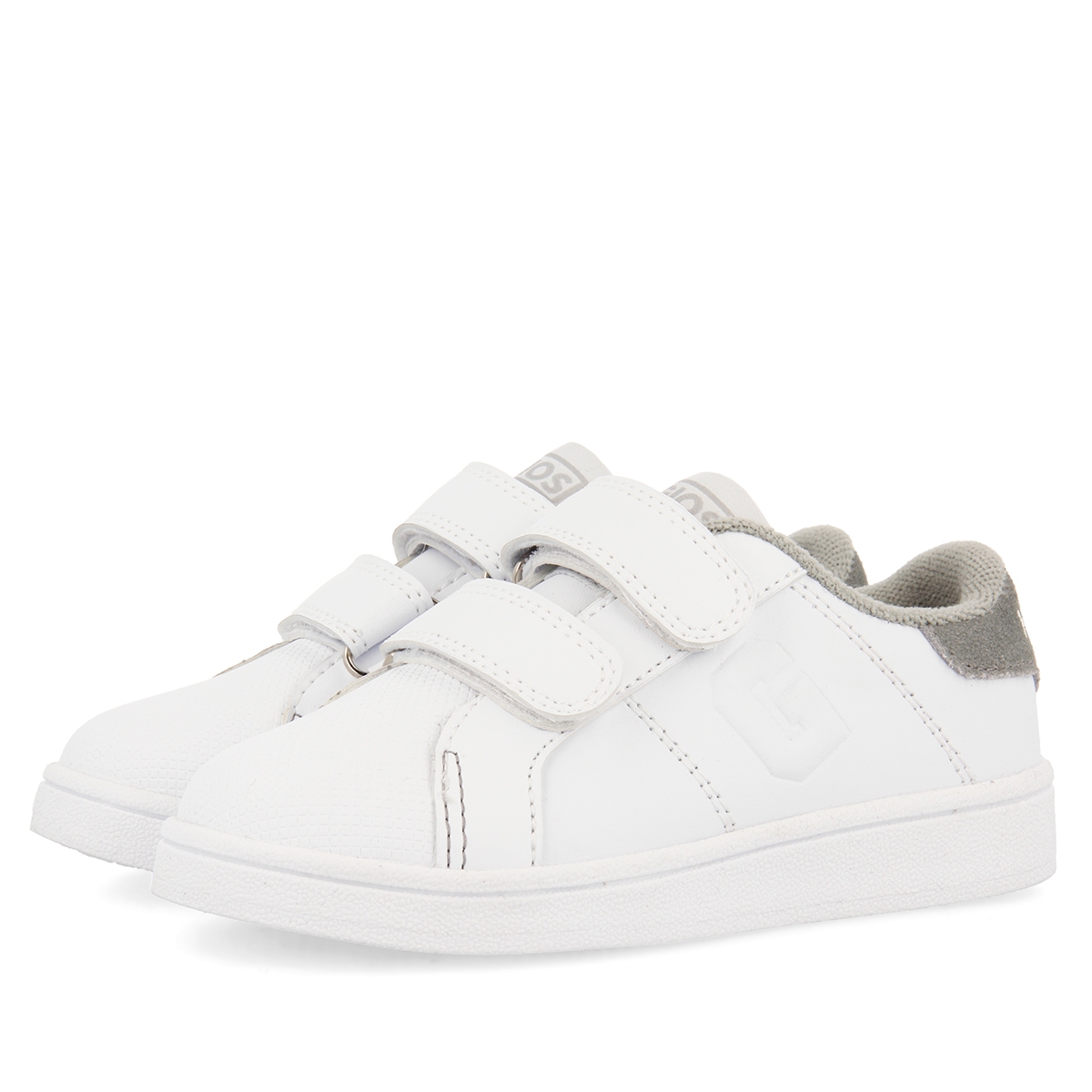 Zapatillas Gioseppo Colegiales Blancas con Detalle en Gris - Doble Cierre Ajustable
