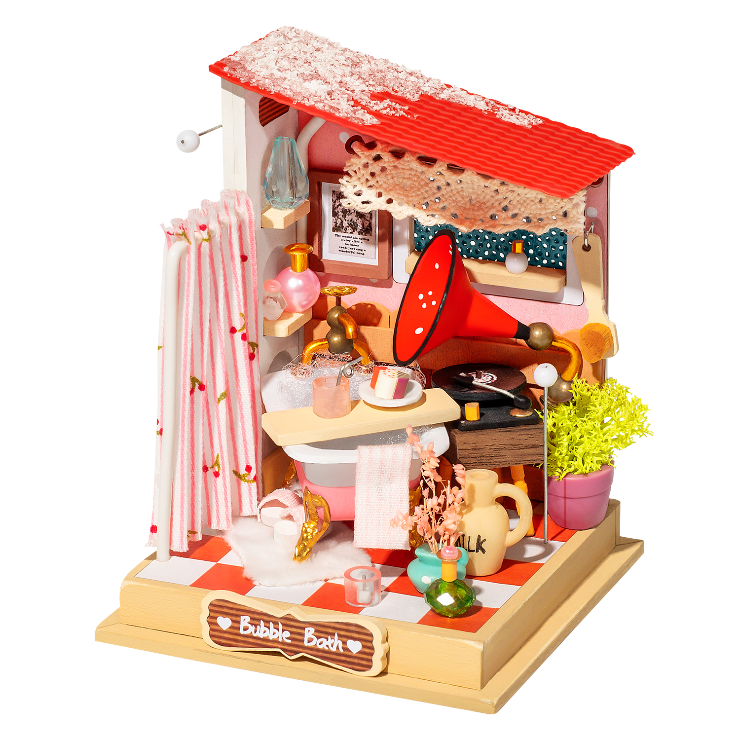 DAM. Baño de burbujas (Baño). Casa de muñecas maqueta de madera para pintar y montar. 59 piezas. 7x7x9cm