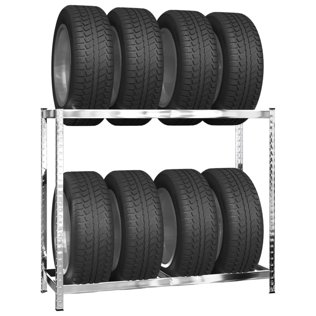 vidaXL Estanterías de neumáticos 2 niveles acero 110x40x110 cm (2 unidades)