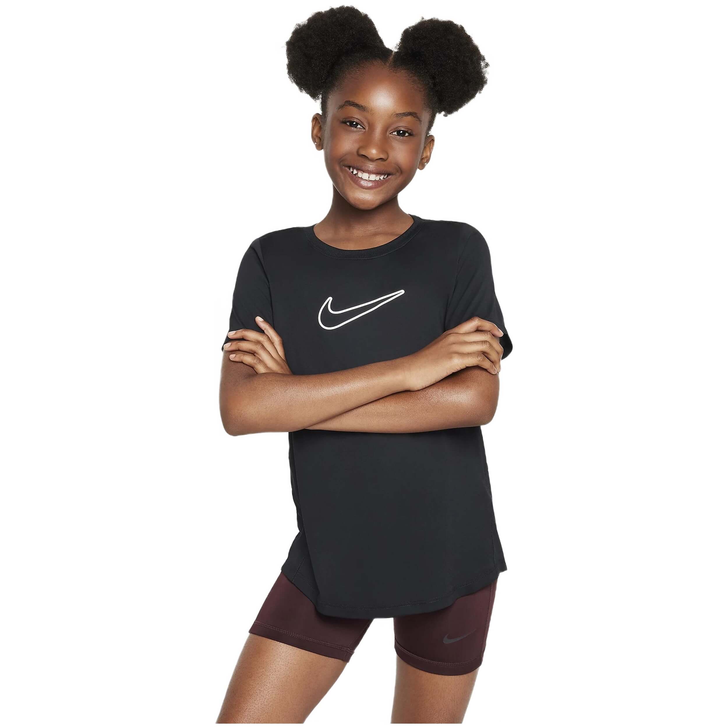 Cami M/C Nike One Jr Nike en color Negro