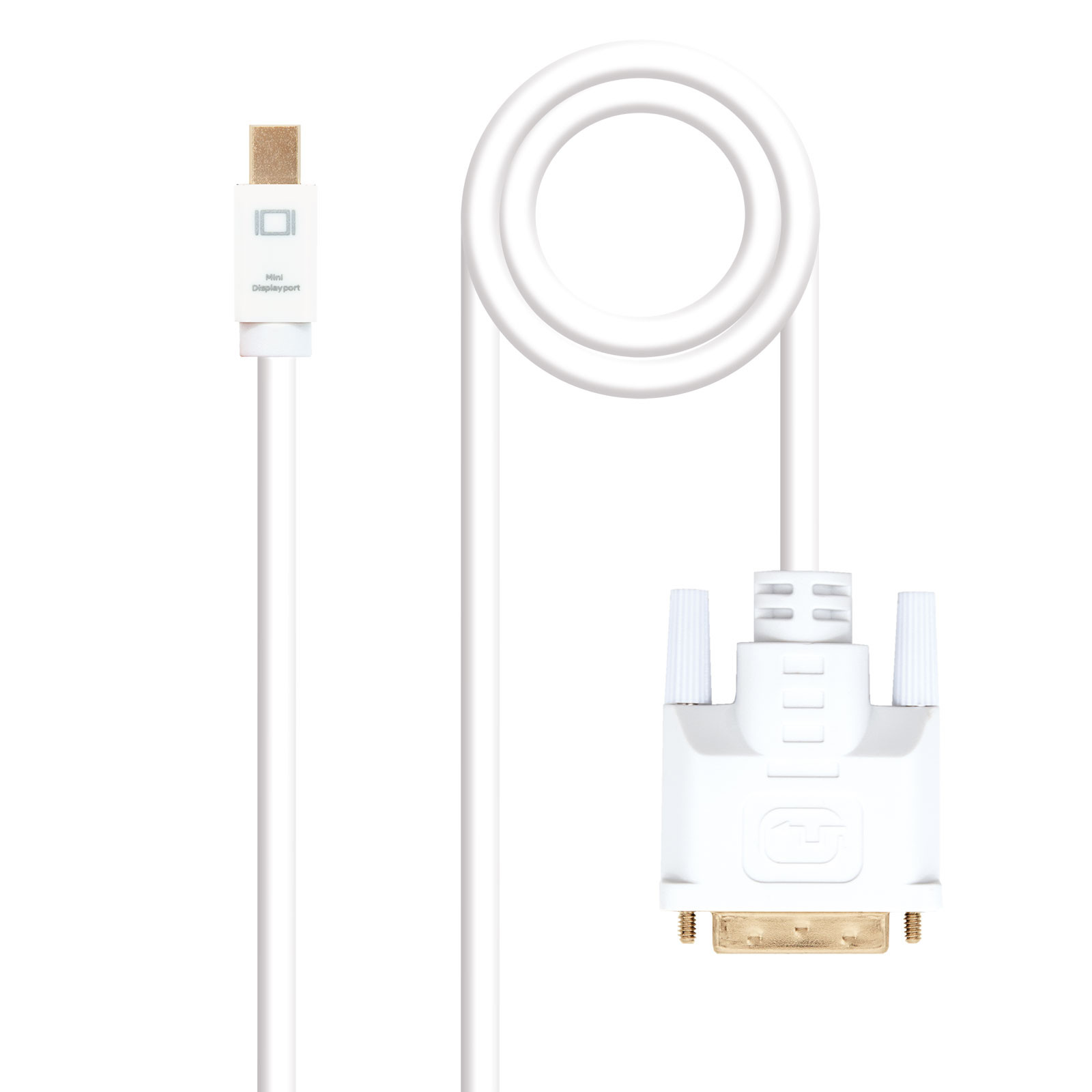 Cable Conversor Mini DP a DVI Blanco 5m - Nanocable