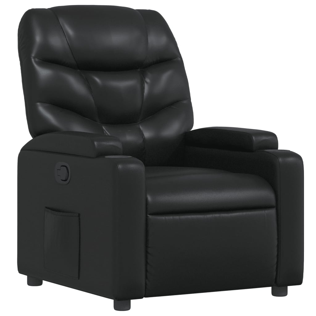 vidaXL Sillón reclinable de cuero sintético negro