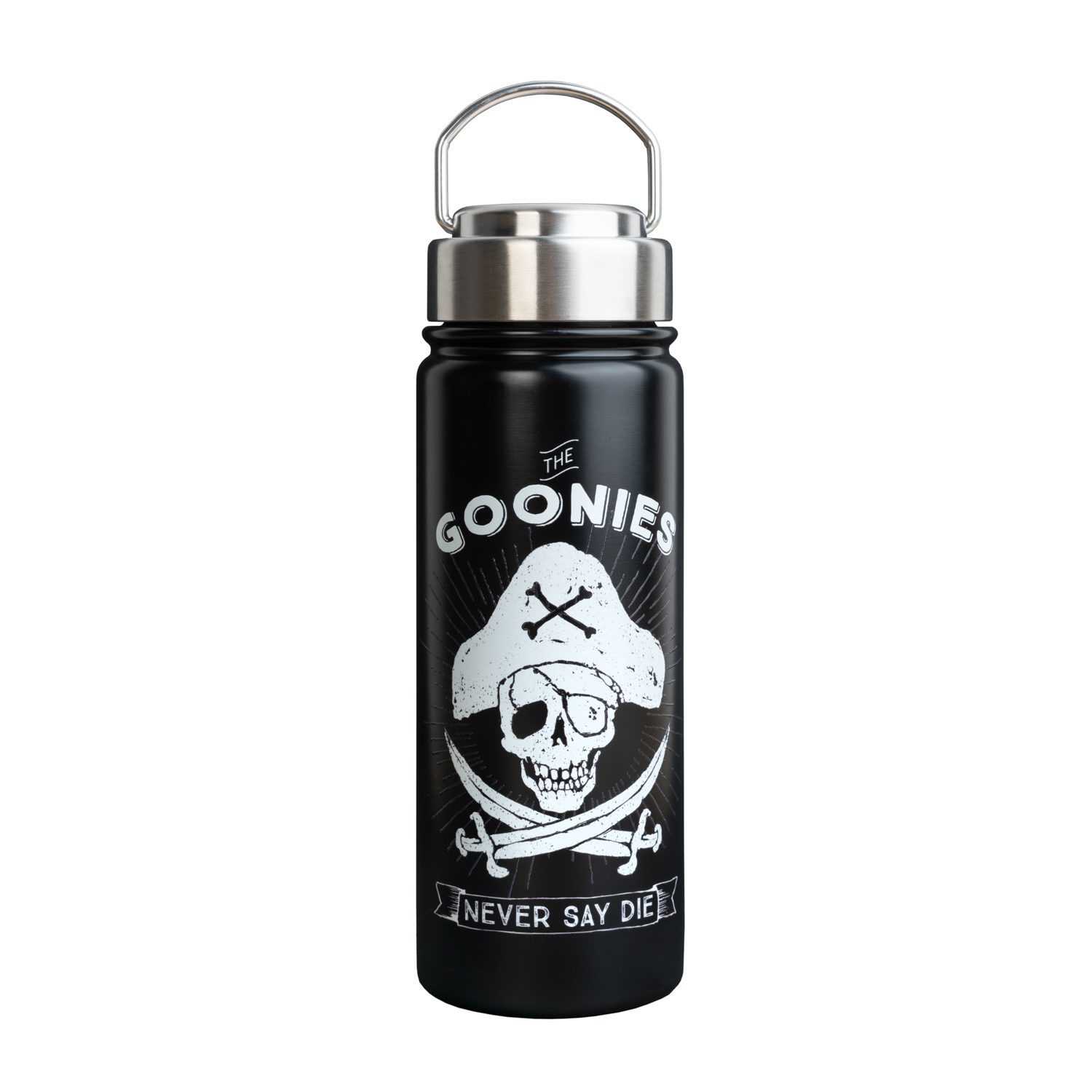 Grupo Erik Botella agua acero inoxidable Los Goonies - Botella agua niños 550ml con asa - Botella termica Frio/Calor - Botella de agua acero inoxidable aislamiento doble pared - Cantimplora