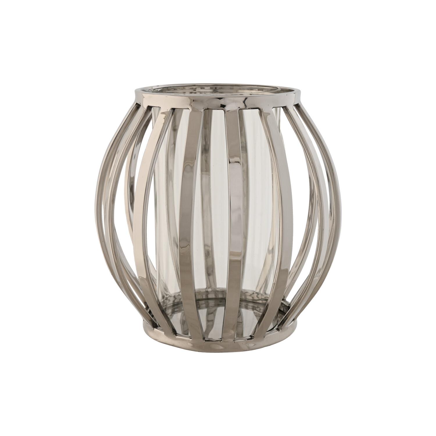 Portavela Acero Cristal 19X19X19 Cromado Plateado El mejor complemento para tu hogar. - Fijalo -