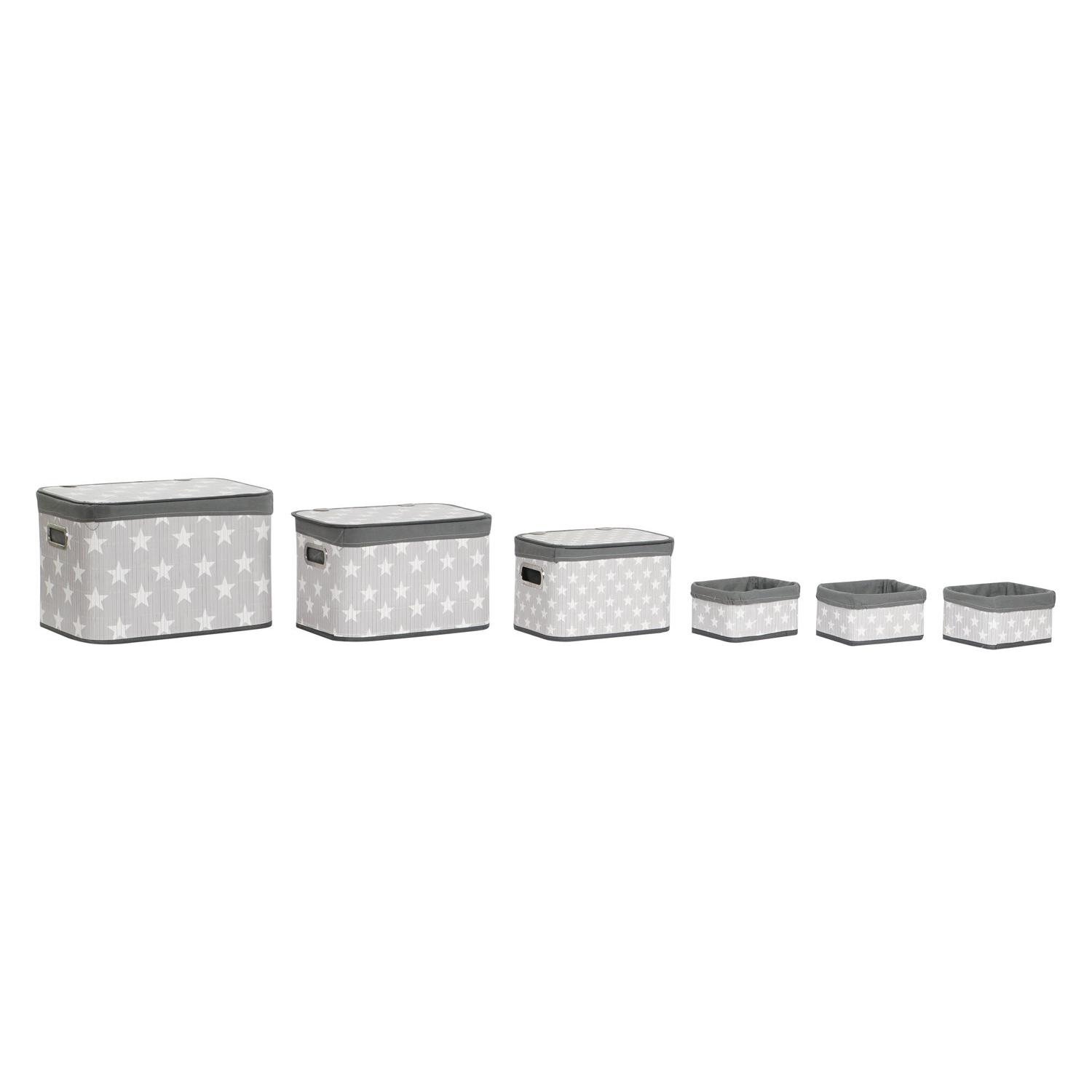 CESTA SET 6 BAMBU POLIESTER 51X35X33 ESTRELLAS DC207640 - EL MEJOR COMPLEMENTO PARA TU HOGAR FIJALO