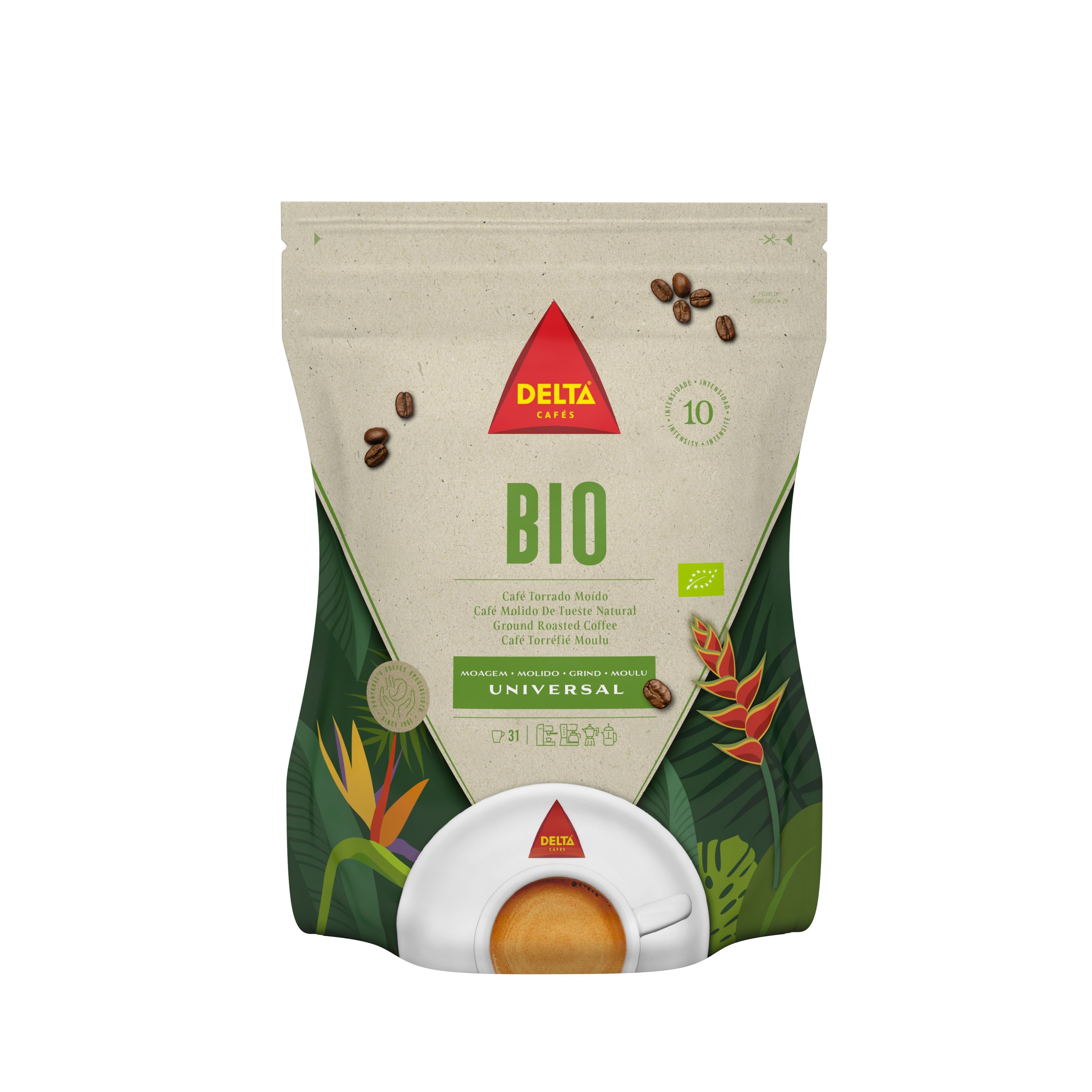Delta Bio Coffee - Café Molido Natural Certificado 220 Gr - Notas de cítricos, chocolate y caramelo