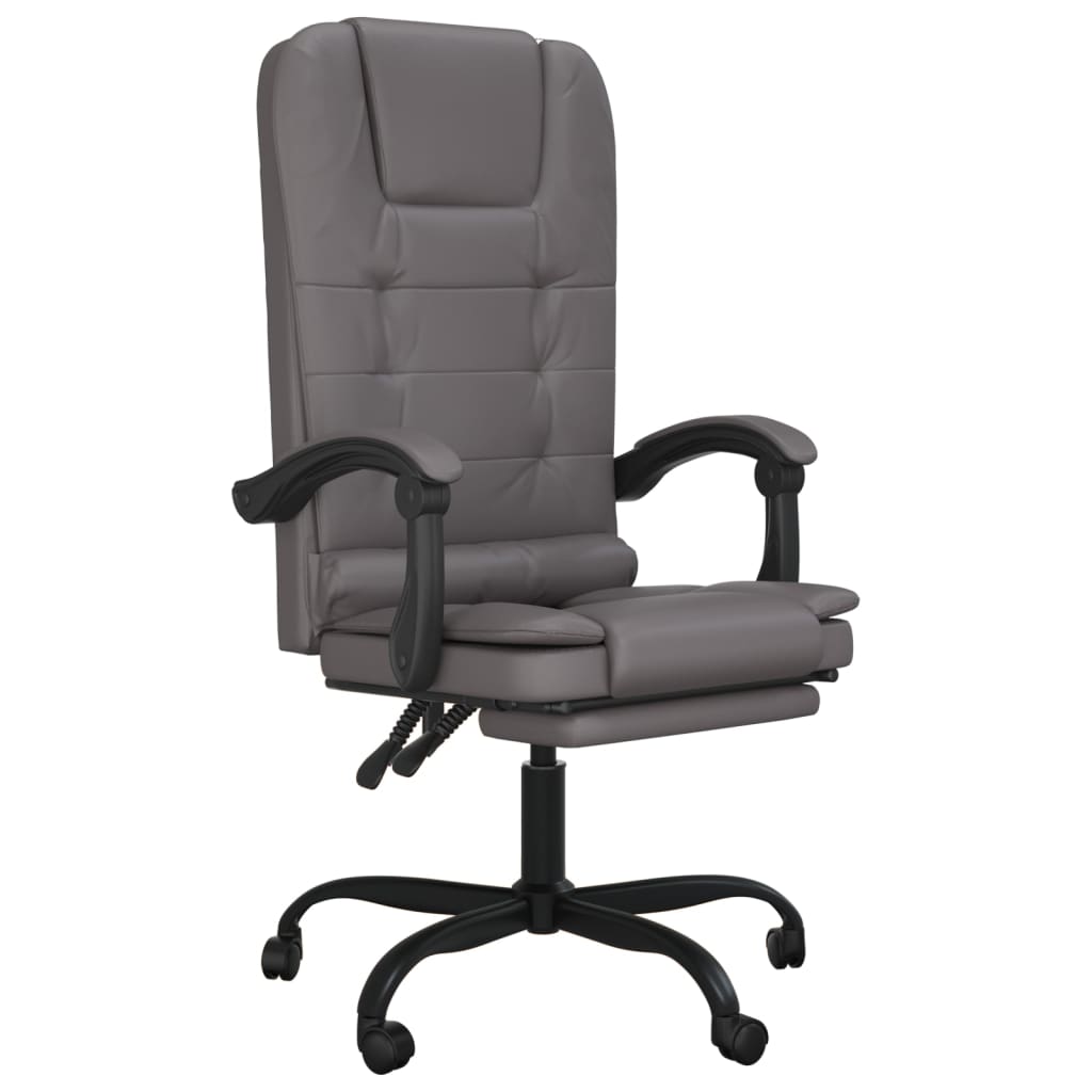 vidaXL Silla de Oficina Reclinable con Masaje Sillón Asiento Cuero Sintético