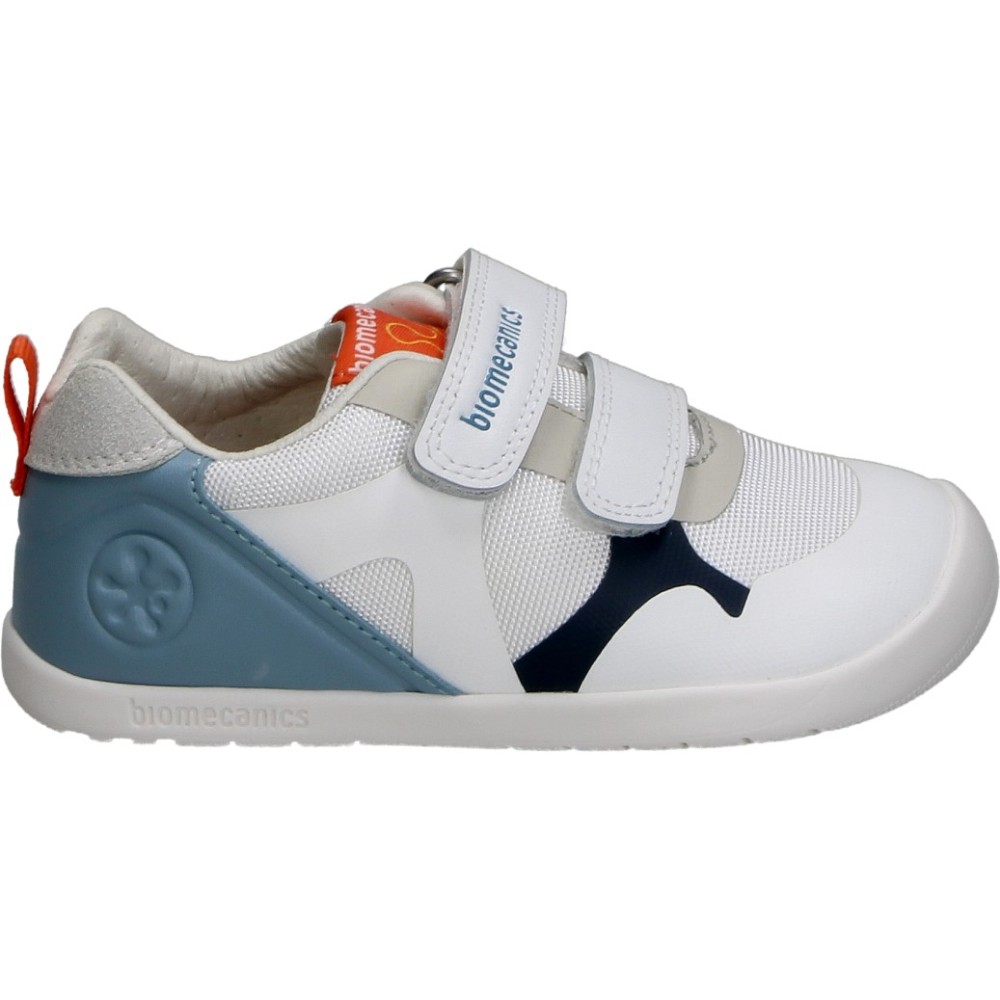 BIOMECANICS | Zapatillas Barefoot Biomecanics para Niño – Zapatilla Primeros Pasos en Color Blanco y Azul – Deportiva con Doble Velcro – Flexibles y Ligeros – Respetuosos con el Pie – Modelo 262165-B057