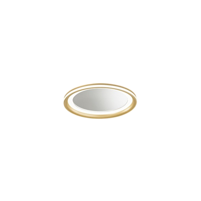Espejo LED Mirò Ø40 cm 38W Oro Cepillado - Lámpara de techo y aplique - Luz cálida 3000K - Diseño moderno para baño, dormitorio y entrada - Perenz