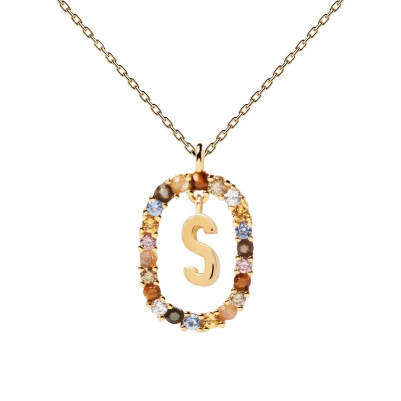 Collar P D Paola Letra S Plata 925MM Dorada
