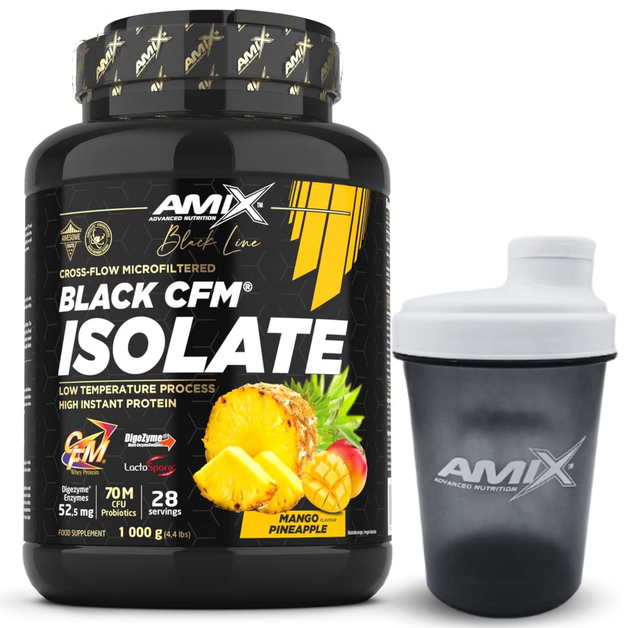 AMIX NUTRITION - PROTEÍNA BLACK CFM ISOLATE - HIGH INSTANT PROTEIN - 1kg + SHAKER REGALO