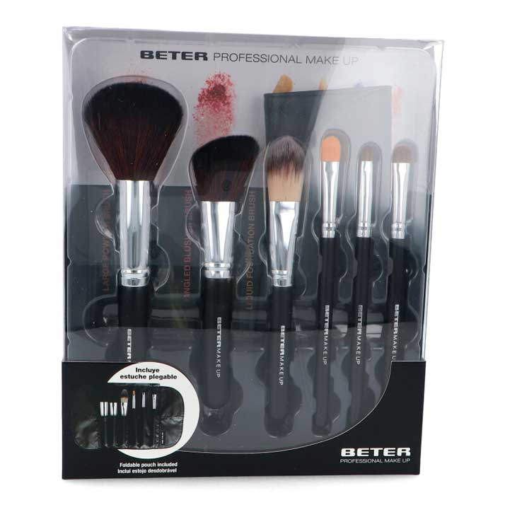 Beter Estuche Enrollable de Brochas 6 Piezas para Maquillaje